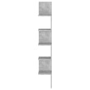 vidaXL betonszürke szerelt fa fali sarokpolc 20 x 20 x 127,5 cm