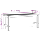 vidaXL tömör tíkfa kerti pad 114 cm