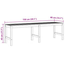 vidaXL tömör tíkfa kerti pad 150 cm