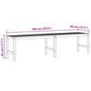 vidaXL tömör tíkfa kerti pad 180 cm