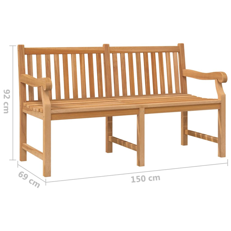 vidaXL tömör tíkfa kerti pad 150 cm