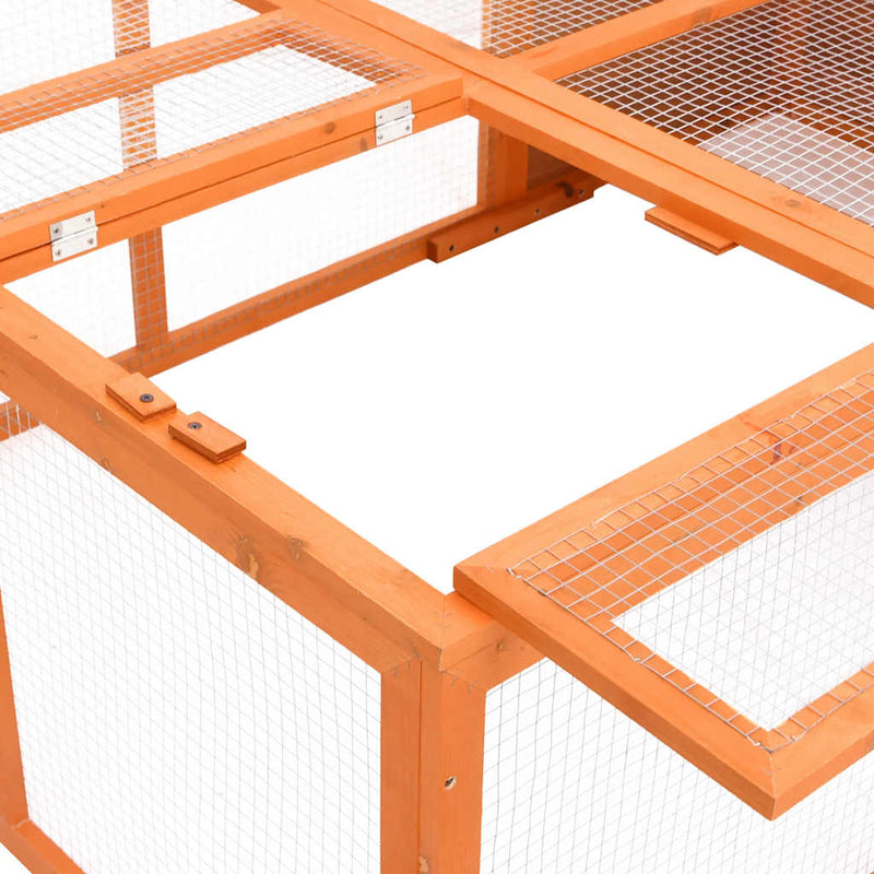 vidaXL tömör fenyőfa kerti állatketrec 150 x 100 x 50 cm