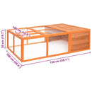 vidaXL tömör fenyőfa kerti állatketrec 150 x 100 x 50 cm