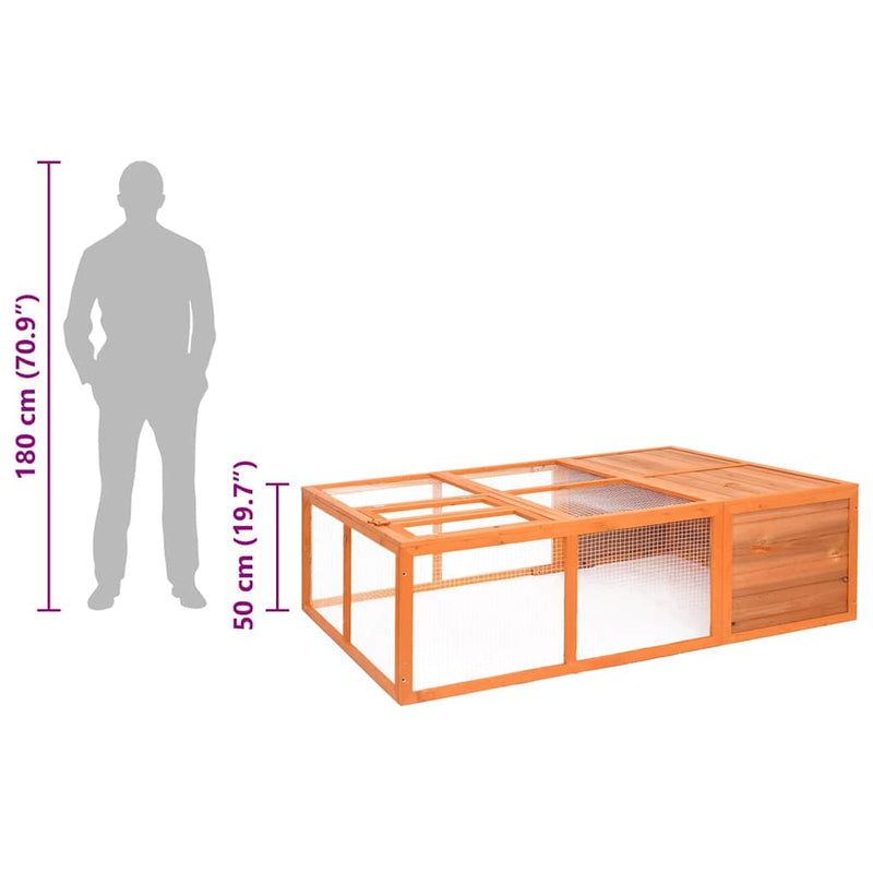 vidaXL tömör fenyőfa kerti állatketrec 150 x 100 x 50 cm