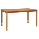 vidaXL tömör tíkfa kerti étkezőasztal 150 x 90 x 75 cm