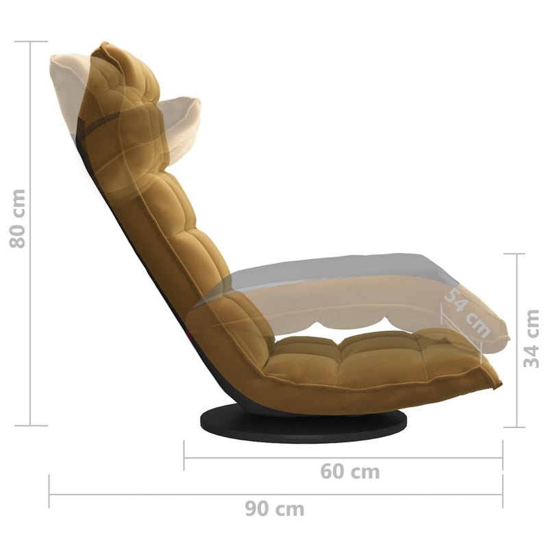 vidaXL barna bársony forgó padlószék