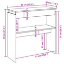 vidaXL betonszürke szerelt fa tálalóasztal 80 x 30 x 80 cm