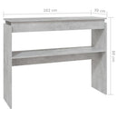 vidaXL betonszürke szerelt fa tálalóasztal 102 x 30 x 80 cm