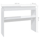 vidaXL magasfényű fehér szerelt fa tálalóasztal 102 x 30 x 80 cm
