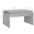 vidaXL betonszürke szerelt fa dohányzóasztal 68 x 50 x 38 cm