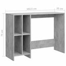 vidaXL betonszürke szerelt fa laptopasztal 102,5 x 35 x 75 cm