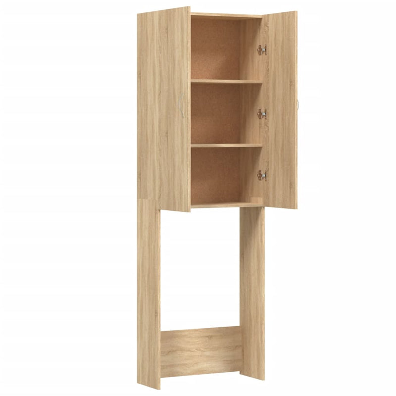 vidaXL sonoma tölgy színű mosógépszekrény 64 x 25,5 x 190 cm