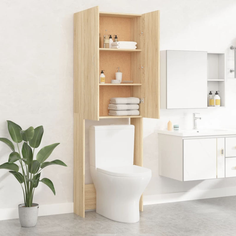 vidaXL sonoma tölgy színű mosógépszekrény 64 x 25,5 x 190 cm