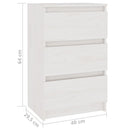 vidaXL 2 db fehér tömör fenyőfa éjjeliszekrény 40 x 29,5 x 64 cm