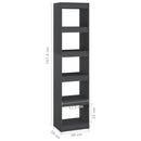 vidaXL szürke tömör fenyőfa könyvszekrény/térelválasztó 40x30x167,5 cm