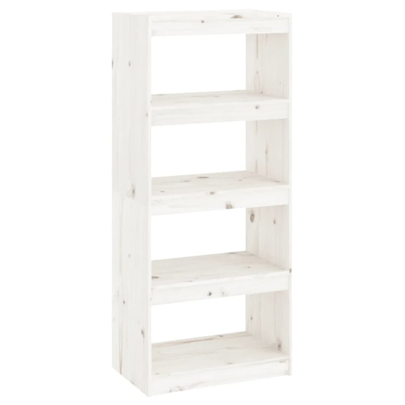 vidaXL fehér tömör fenyőfa könyvszekrény/térelválasztó 60x30x135,5 cm