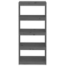 vidaXL szürke tömör fenyőfa könyvszekrény/térelválasztó 60x30x135,5 cm