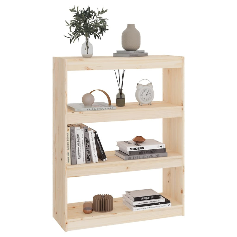 vidaXL tömör fenyőfa könyvszekrény/térelválasztó 80 x 30 x 103,5 cm