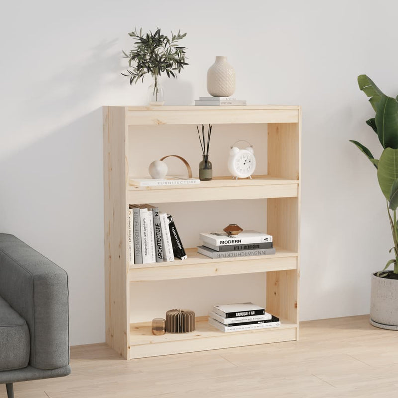 vidaXL tömör fenyőfa könyvszekrény/térelválasztó 80 x 30 x 103,5 cm