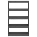 vidaXL szürke tömör fenyőfa könyvszekrény/térelválasztó 80x30x135,5 cm