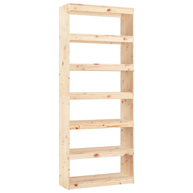 vidaXL tömör fenyőfa könyvszekrény/térelválasztó 80 x 30 x 199,5 cm