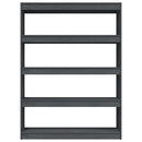 vidaXL szürke tömör fenyőfa könyvszekrény/térelválasztó 100 x 30 x 135,5 cm