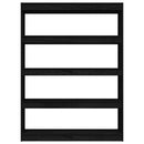 vidaXL fekete tömör fenyőfa könyvszekrény/térelválasztó 100 x 30 x 135,5 cm