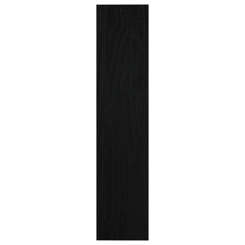vidaXL fekete tömör fenyőfa könyvszekrény/térelválasztó 100 x 30 x 135,5 cm