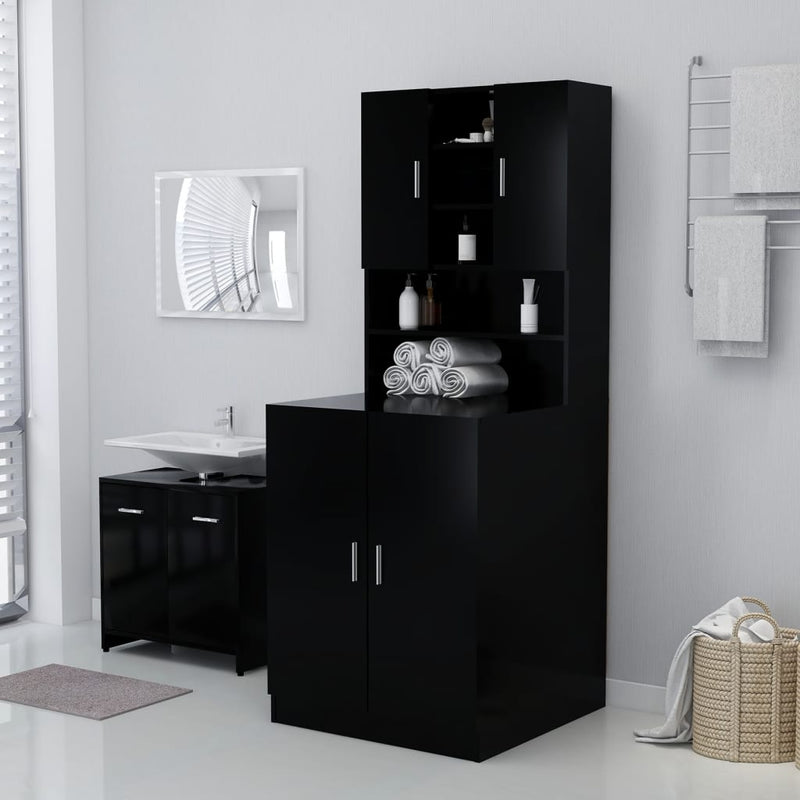 vidaXL fekete tölgy színű mosógépszekrény 71 x 71,5 x 91,5 cm