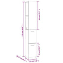 vidaXL betonszürke szerelt fa fürdőszobaszekrény 25x26,5x170 cm