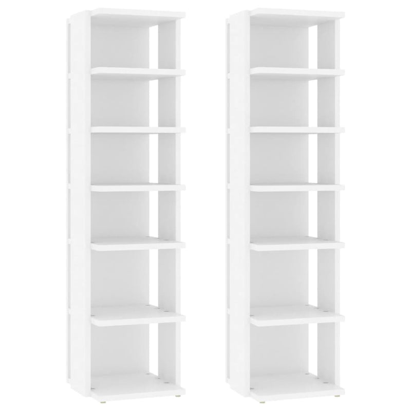 vidaXL 2 db fehér szerelt cipősszekrény 27,5x27x102 cm