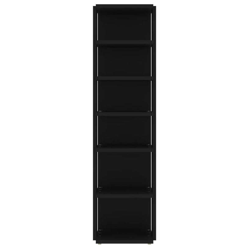 vidaXL fekete szerelt fa cipősszekrény 27,5 x 27 x 102 cm
