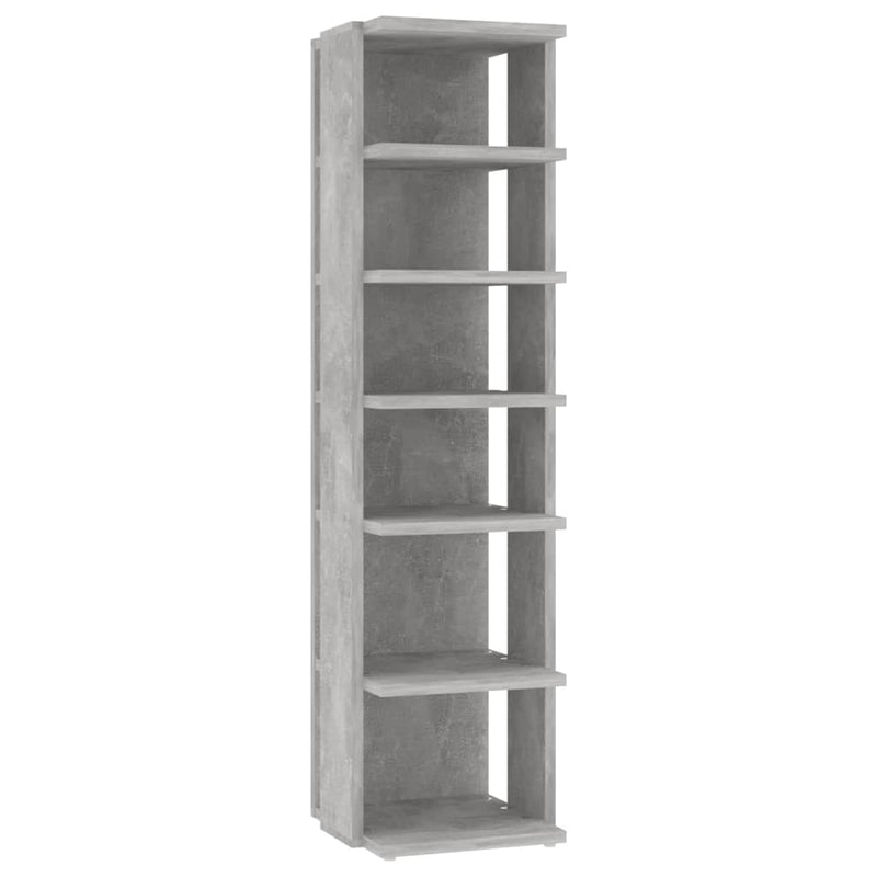 vidaXL betonszürke szerelt fa cipőszekrény 27,5 x 27 x 102 cm