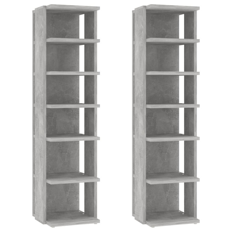 vidaXL 2 db betonszürke cipősszekrény 27,5 x 27 x 102 cm