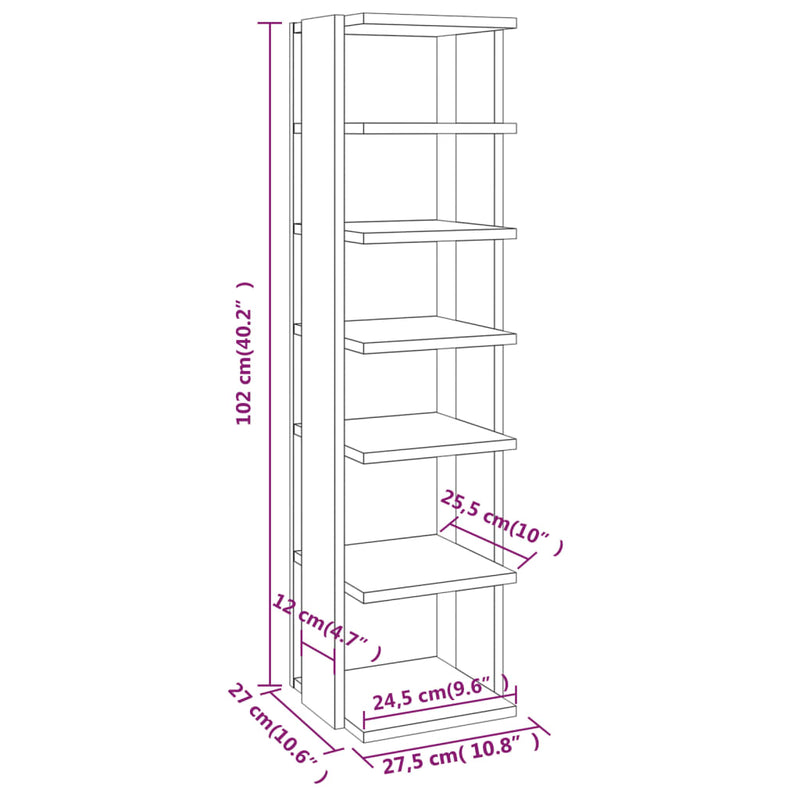 vidaXL 2 db betonszürke cipősszekrény 27,5 x 27 x 102 cm