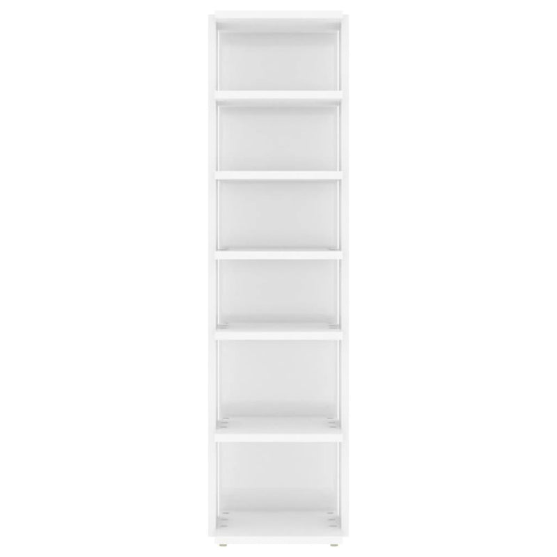 vidaXL magasfényű fehér szerelt fa cipősszekrény 27,5 x 27 x 102 cm