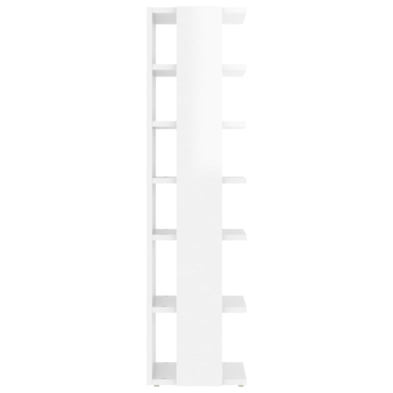 vidaXL magasfényű fehér szerelt fa cipősszekrény 27,5 x 27 x 102 cm
