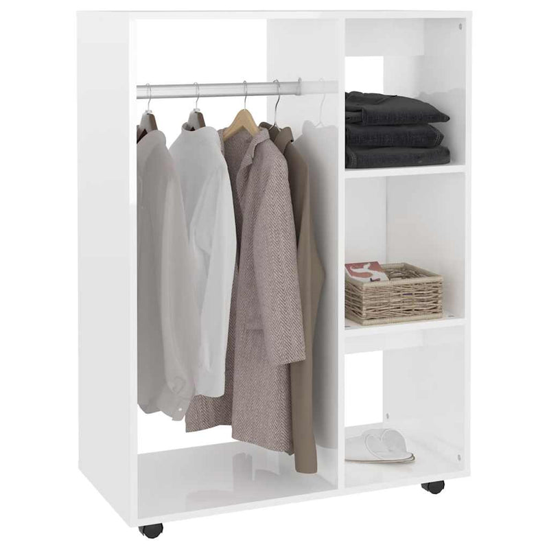vidaXL magasfényű fehér szerelt fa ruhásszekrény 80 x 40 x 110 cm