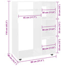vidaXL magasfényű fehér szerelt fa ruhásszekrény 80 x 40 x 110 cm