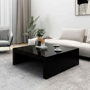 vidaXL fekete szerelt fa dohányzóasztal 100 x 100 x 35 cm