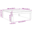 vidaXL fekete szerelt fa dohányzóasztal 100 x 100 x 35 cm