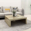 vidaXL sonoma tölgy színű szerelt fa dohányzóasztal 100 x 100 x 35 cm
