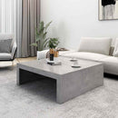 vidaXL betonszürke szerelt fa dohányzóasztal 100 x 100 x 35 cm