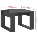 vidaXL magasfényű szürke forgácslap kisasztal 50 x 50 x 35 cm