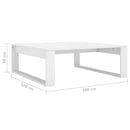vidaXL fehér szerelt fa dohányzóasztal 100 x 100 x 35 cm