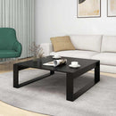 vidaXL fekete szerelt fa dohányzóasztal 100 x 100 x 35 cm