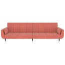 vidaXL kétszemélyes rózsaszín bársony kanapéágy két párnával