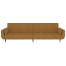 vidaXL kétszemélyes barna bársony kanapéágy 2 párnával