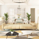 vidaXL kétszemélyes krémszínű bársony kanapéágy két párnával