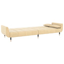 vidaXL kétszemélyes krémszínű bársony kanapéágy két párnával